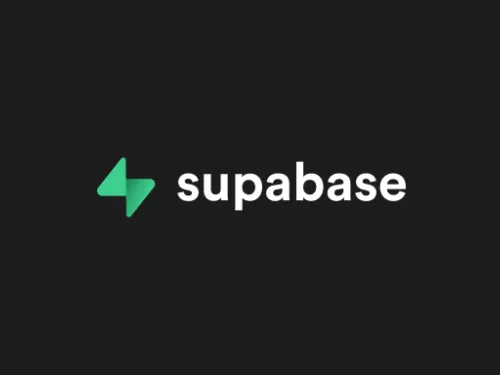 Logo da Supabase em preto com símbolo verde.